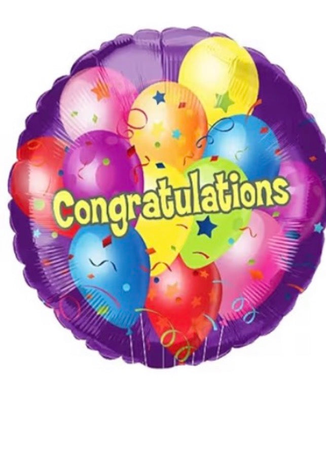 INFLATED 18” Foil Congrats -Colorful ( balloons)