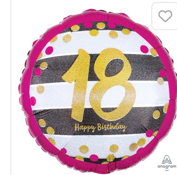 Milestone 18 Birthday Foil Balloon 18”