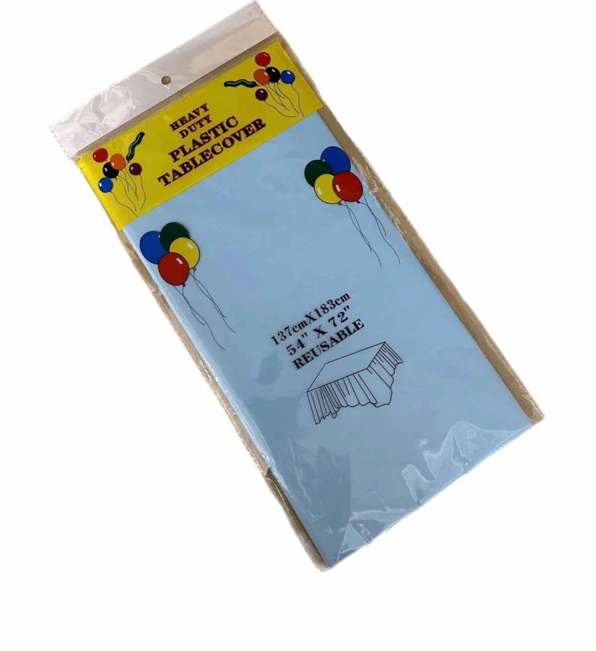 Plastic tablecloth - light blue