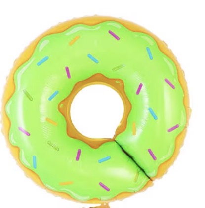 INFLATED 28” Donut shaped Foil Balloon