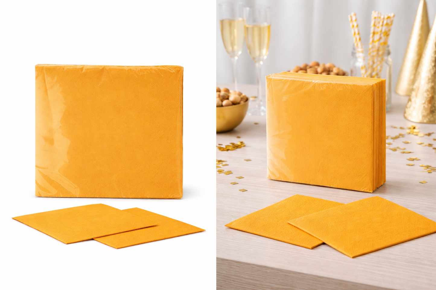 Gold napkins - 24 Pack