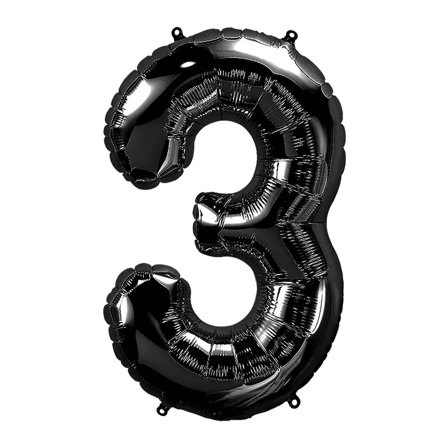 34 Inch Black Number 3