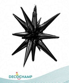 Decochamp Black Starburst Foil Balloon