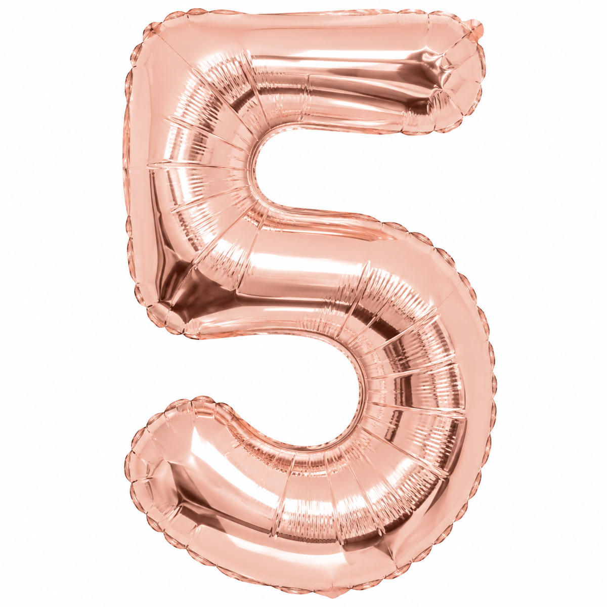 INFLATED 34” Foil Balloon - NUMBER “5”-ROSE GOLD