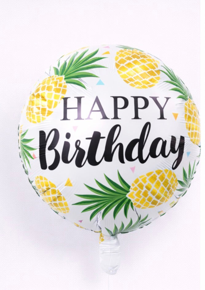 INFLATED 18” Foil Balloon –Pineapple-Happy Birthday
