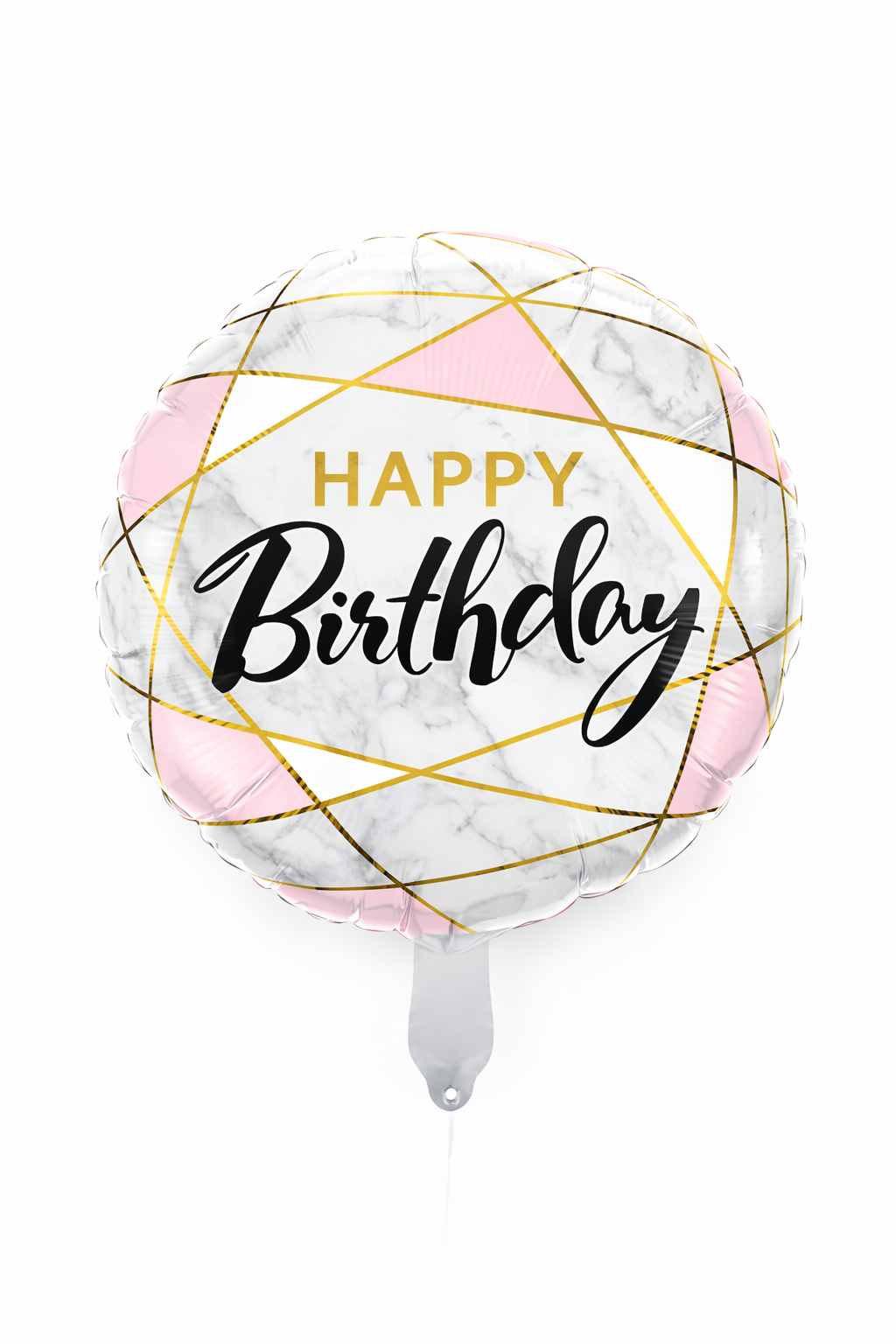 INFLATED 18” Foil Balloon - Happy Birthday- pink|grey |gold | white