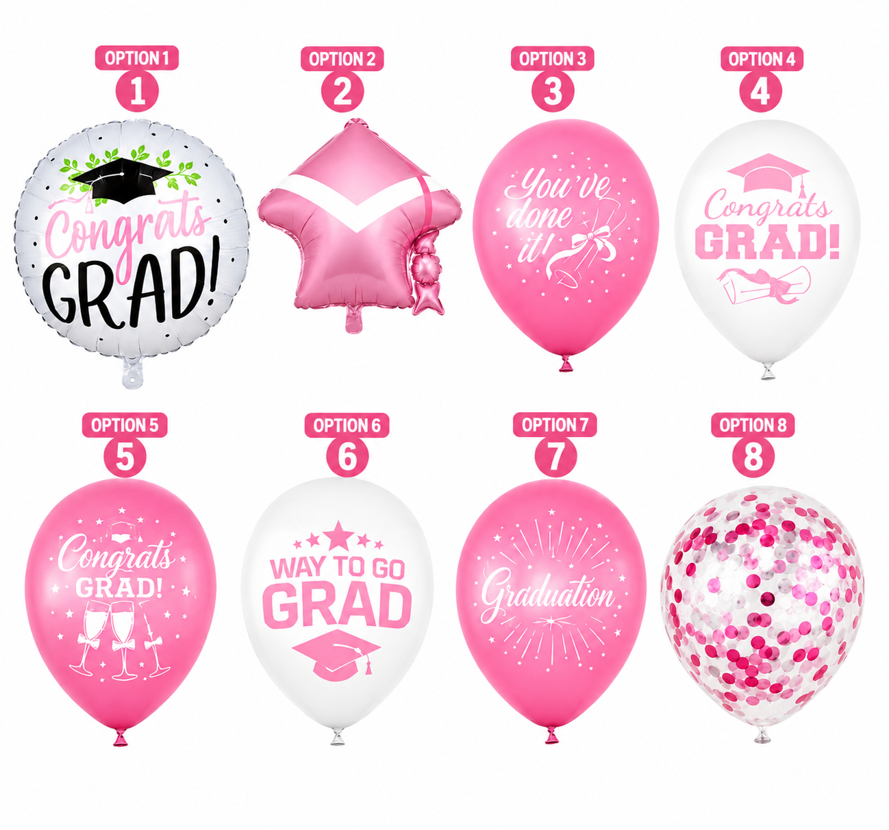 INFLATED Graduation balloons (pink)