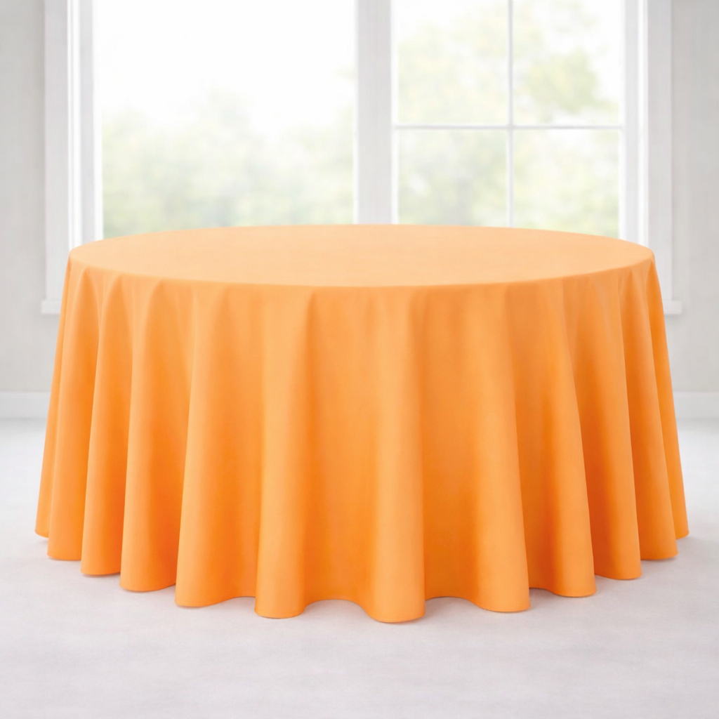 Polyester 120" Round Tablecloth - Orange