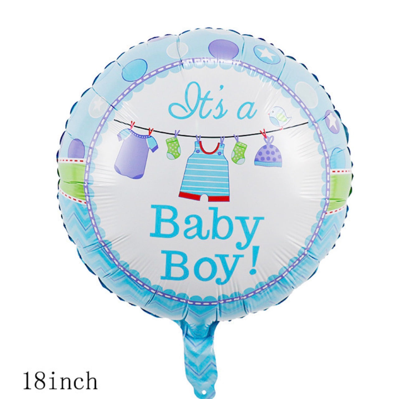 INFLATED 18” Foil Balloon - Blue Baby Boy / Baby Shower