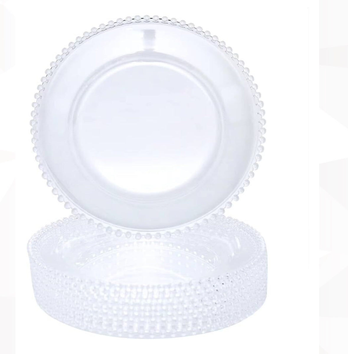 Clear beaded charger plates