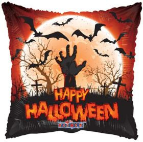 18 inch Kaleidoscope Halloween Zombie Hand Square Foil Mylar - Flat