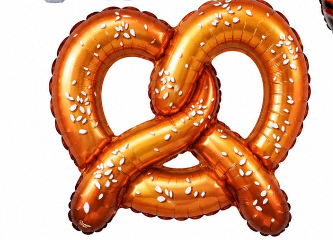 Pretzel Shaped Foil Balloon – 21.5" × 25.6" Air-Fill ( AIR FILLED ONLY)