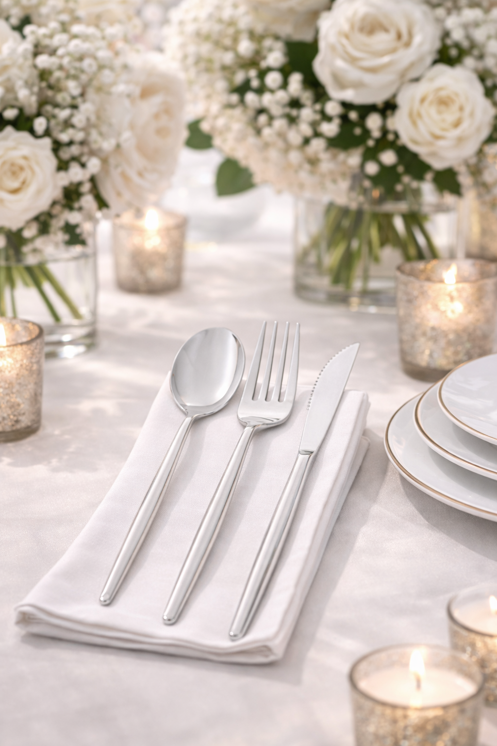 Matrix Silver Plastic Cutlery Set | 30 Pieces (Copy)