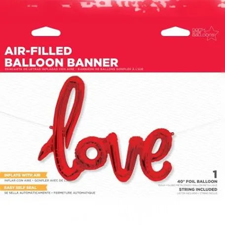 Love Script Letter - 40 inch Red - Air Fill Only