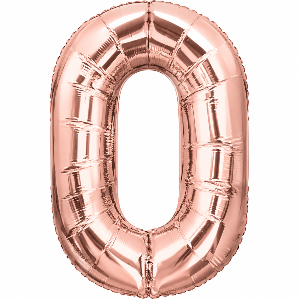 INFLATED 34” Foil Balloon - NUMBER “0”-ROSE GOLD