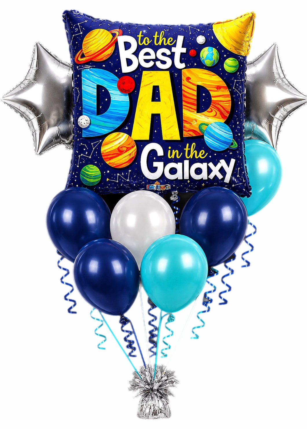 INFLATED Father Day Balloon Bouquet | Best Dad in the Galaxy