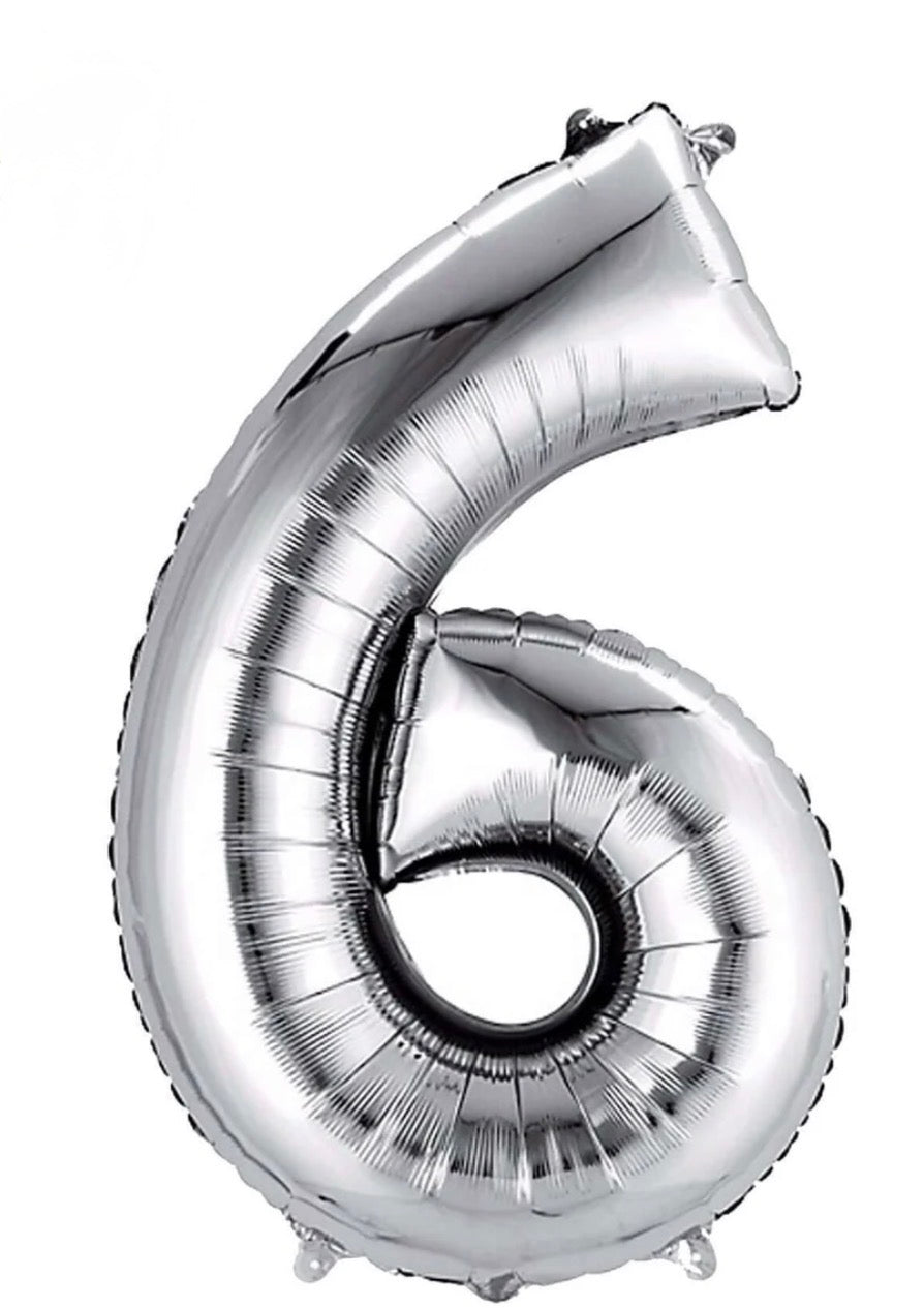 INFLATED
34” Foil Balloon - NUMBER “6”