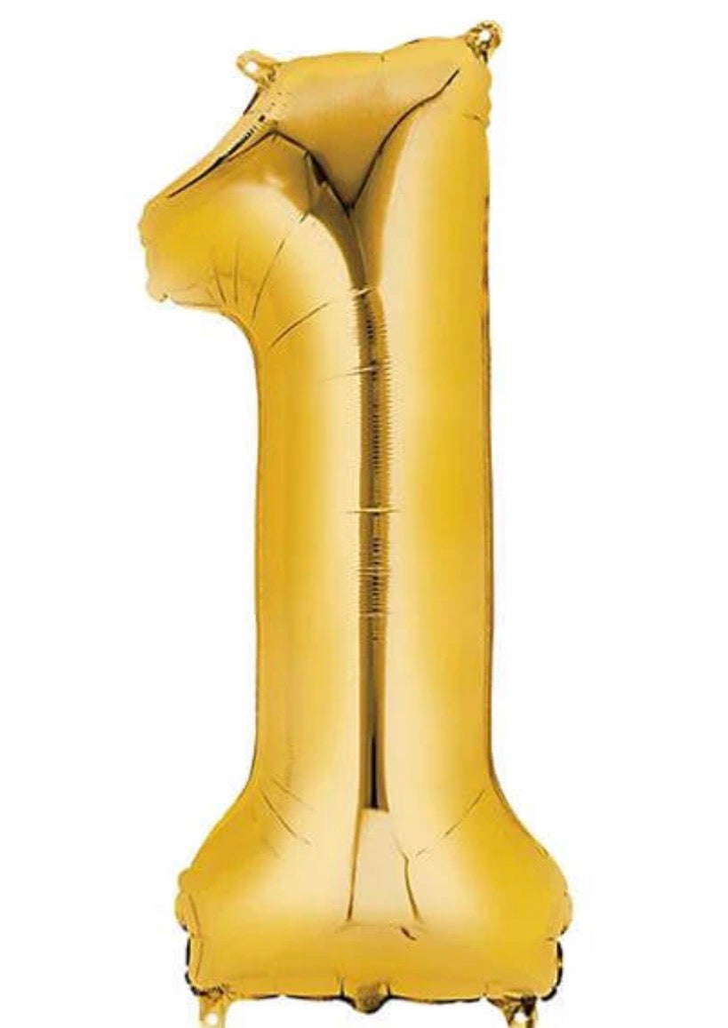 INFLATED
34” Foil Balloon - NUMBER “1”- GOLD