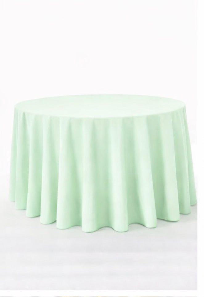 Polyester 120" Round Tablecloth - Mint Green