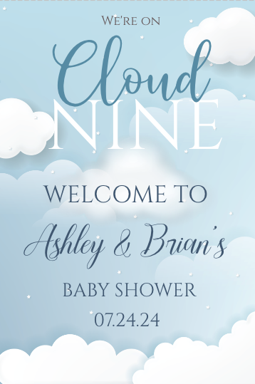Cloud nine-Welcome sign - blue - INSTANT DOWNLOAD