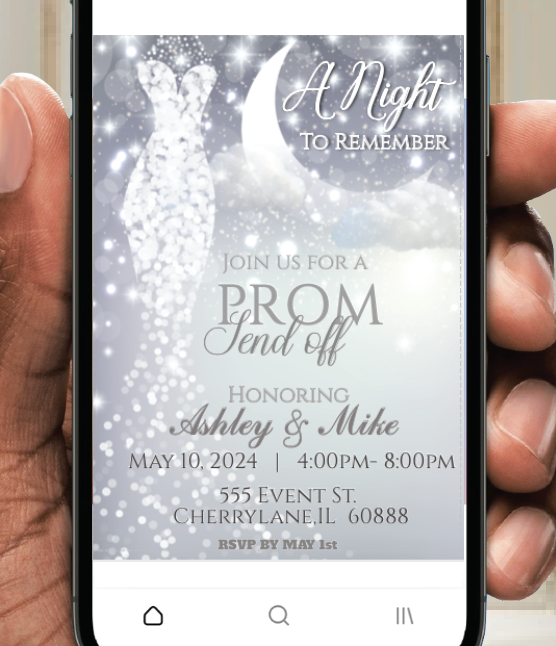 Prom - Invitation - white - INSTANT DOWNLOAD