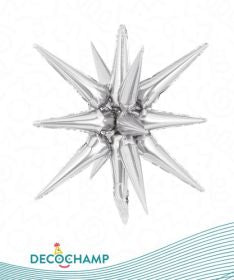 Decochamp Silver Starburst Foil Balloon
