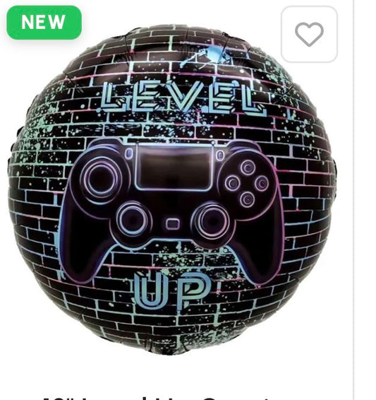 18" Level Up Gaming Controller Balloon