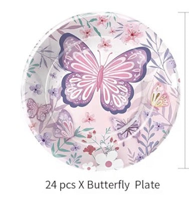 Pink & Purple ButterflyTableware
