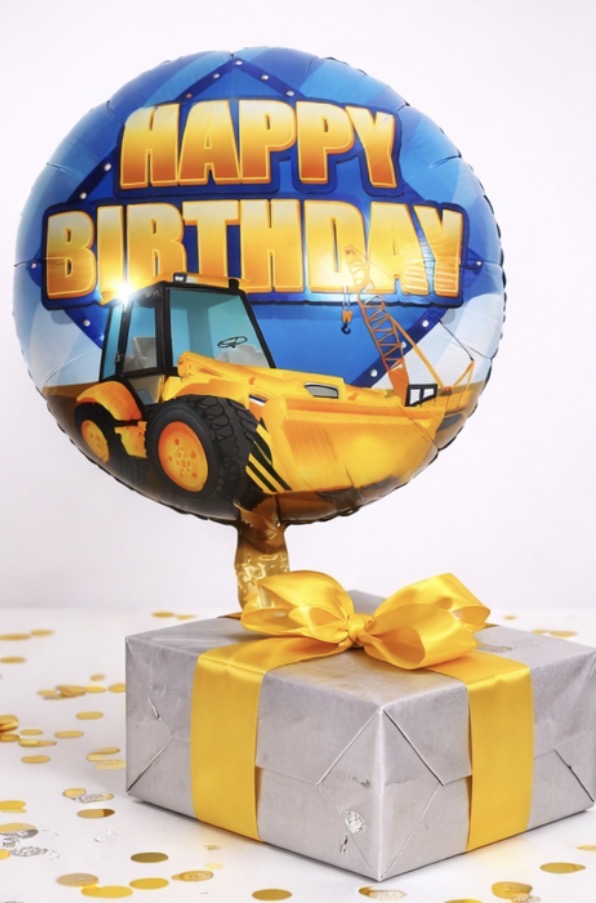 INFLATED 18” Foil Balloon – Construction - Happy Birthday