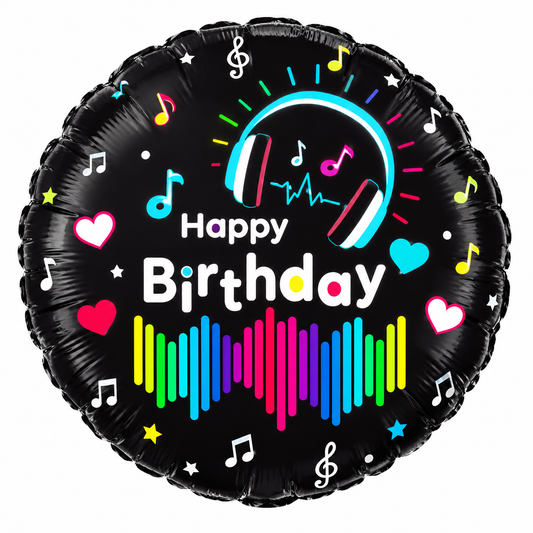 18" Oaktree Media Music
Birthday Holographic Foil Balloon