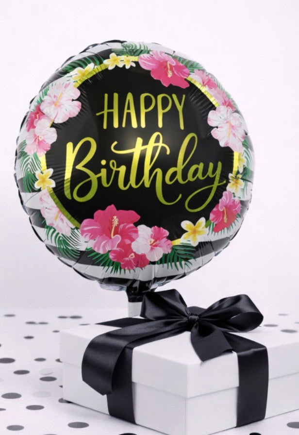 INFLATED 18” Foil Balloon – Birthday Cake- Tropical