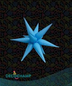 Decochamp Neon Blue Starburst Foil Balloon