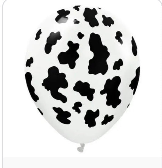12" Safari Cow
Printed White
Kalisan Latex
Balloons (25 Per
Bag)
