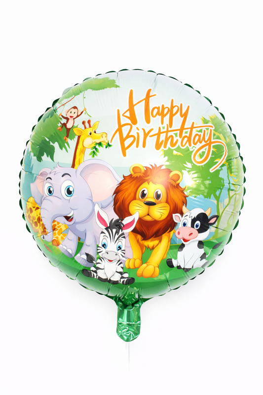 INFLATED 18” Foil Balloon – Safari- Happy Birthday