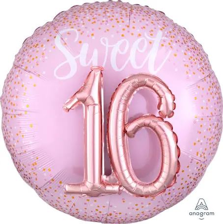 Milestone 16 Birthday Foil Balloon 18”
