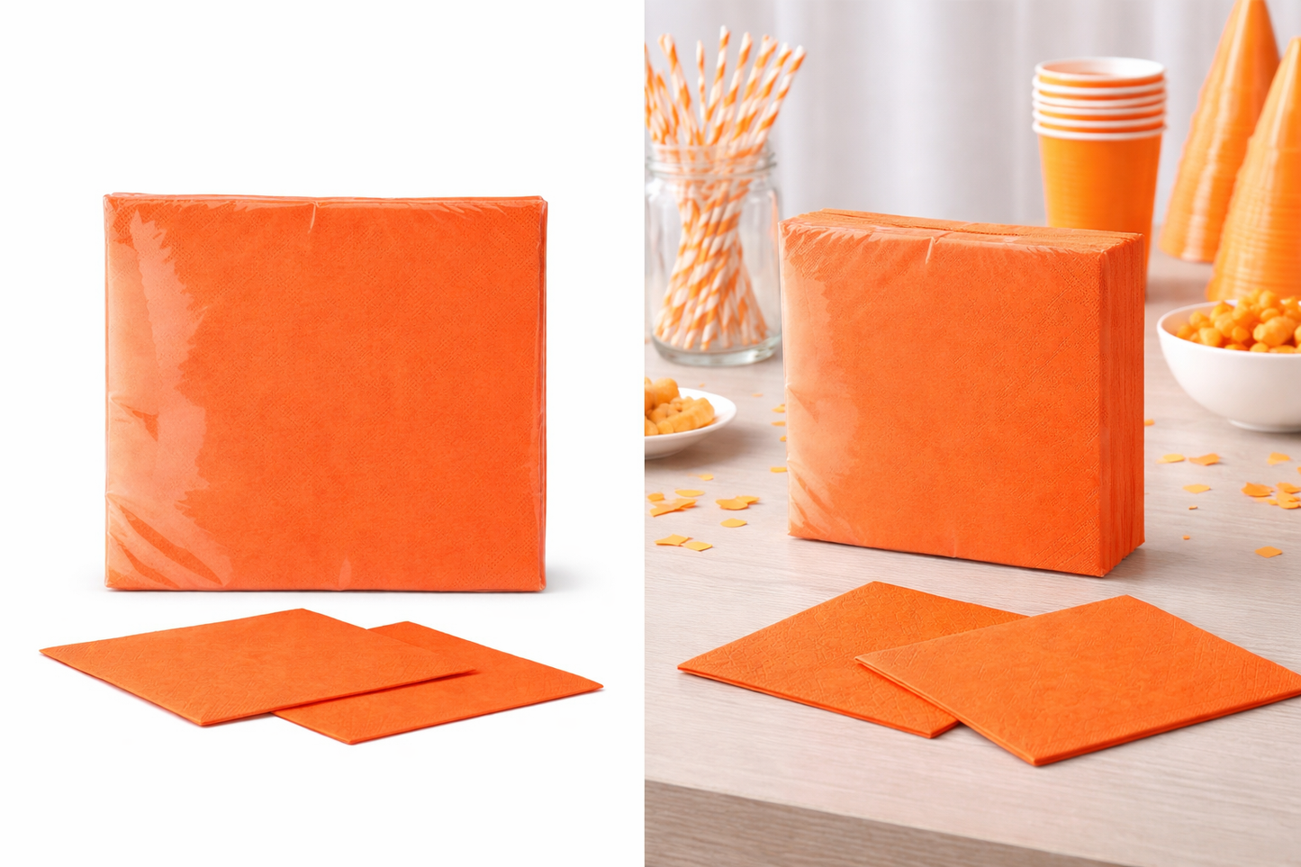 Orange napkins - 24 Pack