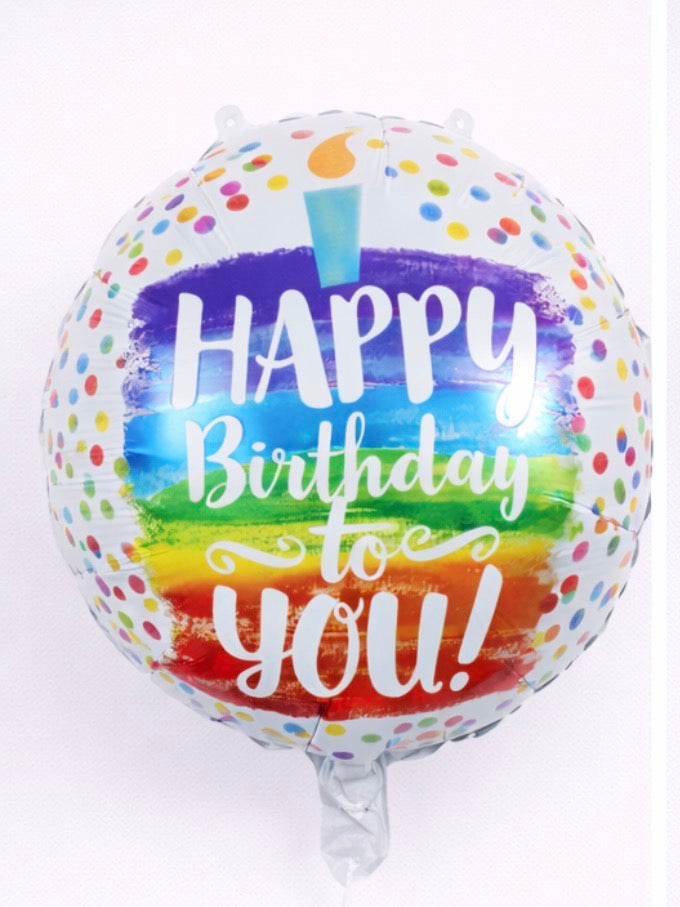 INFLATED 18” Foil Balloon – Birthday cake - Happy Birthday to you!