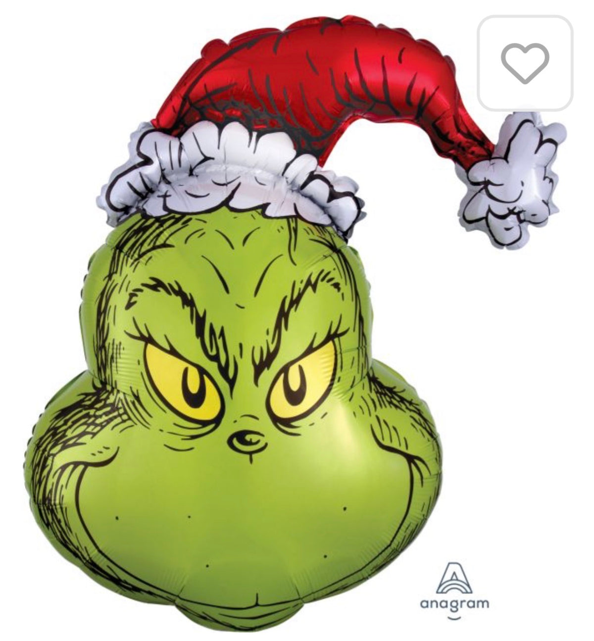 Inflated Grinch Foil balloon 26”