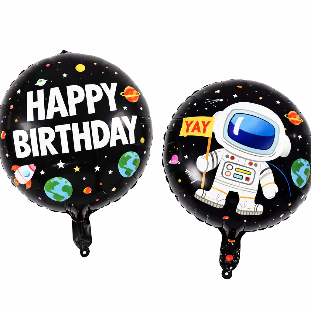INFLATED 18” Foil Balloon – Astronaut / Space - Happy Birthday