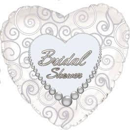 18 inch CTI Heart Bridal Shower Pearls Balloon