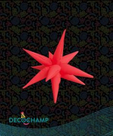Decochamp Neon Red Starburst Foil Balloon
