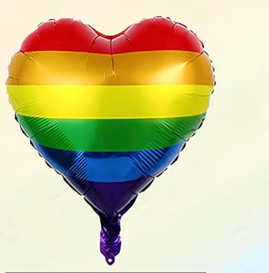 INFLATED Rainbow Heart shaped -18”