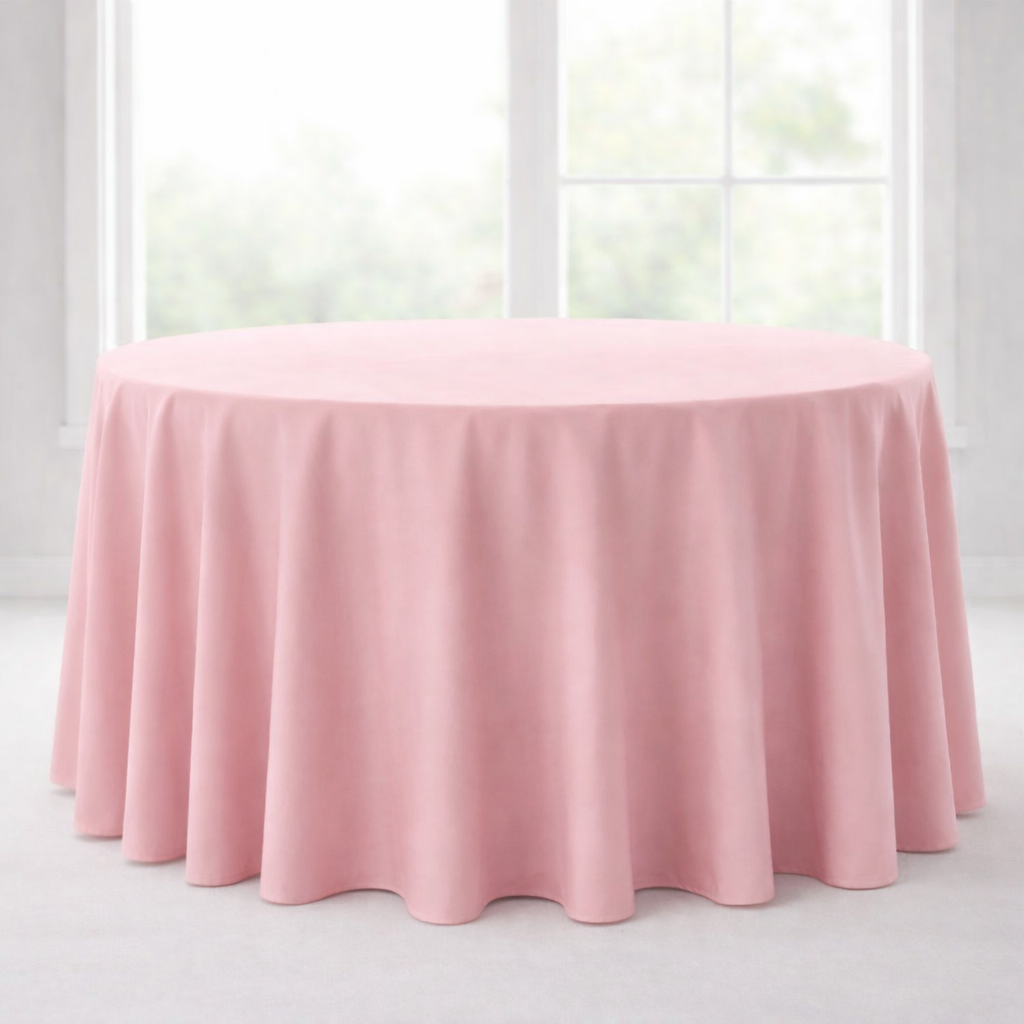 Polyester 120" Round Tablecloth -Rose
