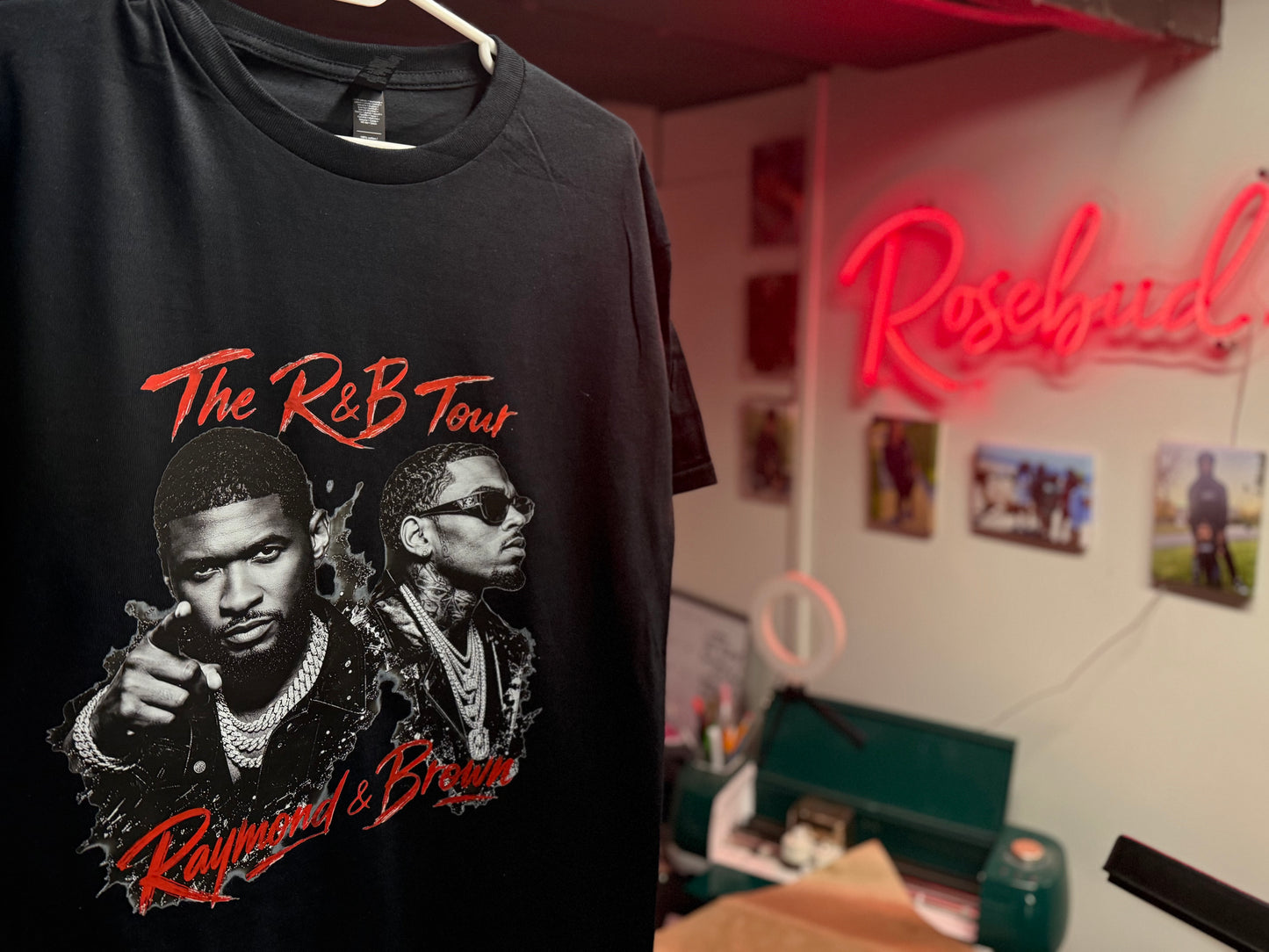 R&B Custom made T-Shirts   (Ready for pick up Saturday Morning) Mockup of the shirt will be emailed before printing