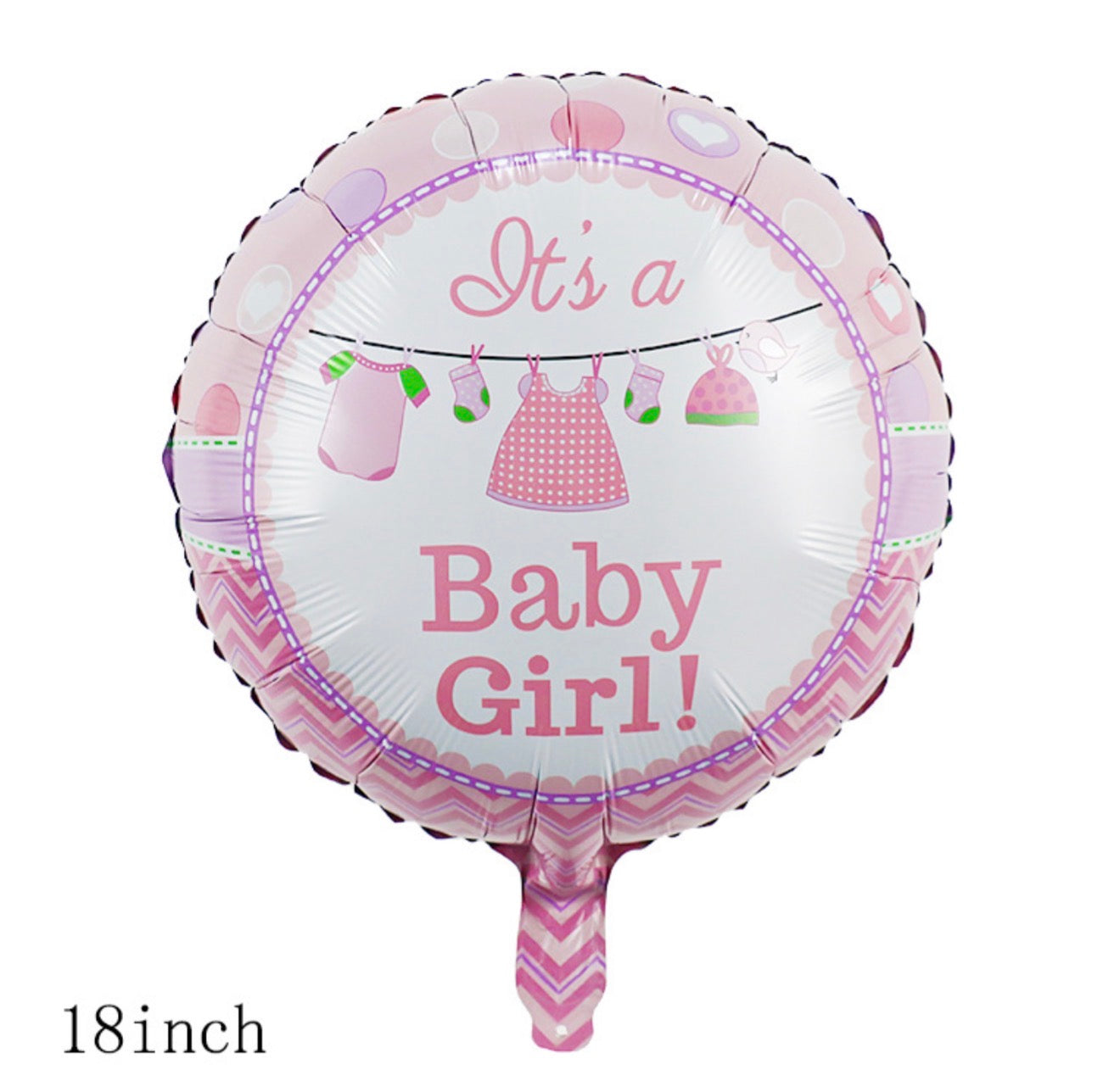 INFLATED 18” Foil Balloon - Pink Baby Girl / Baby Shower