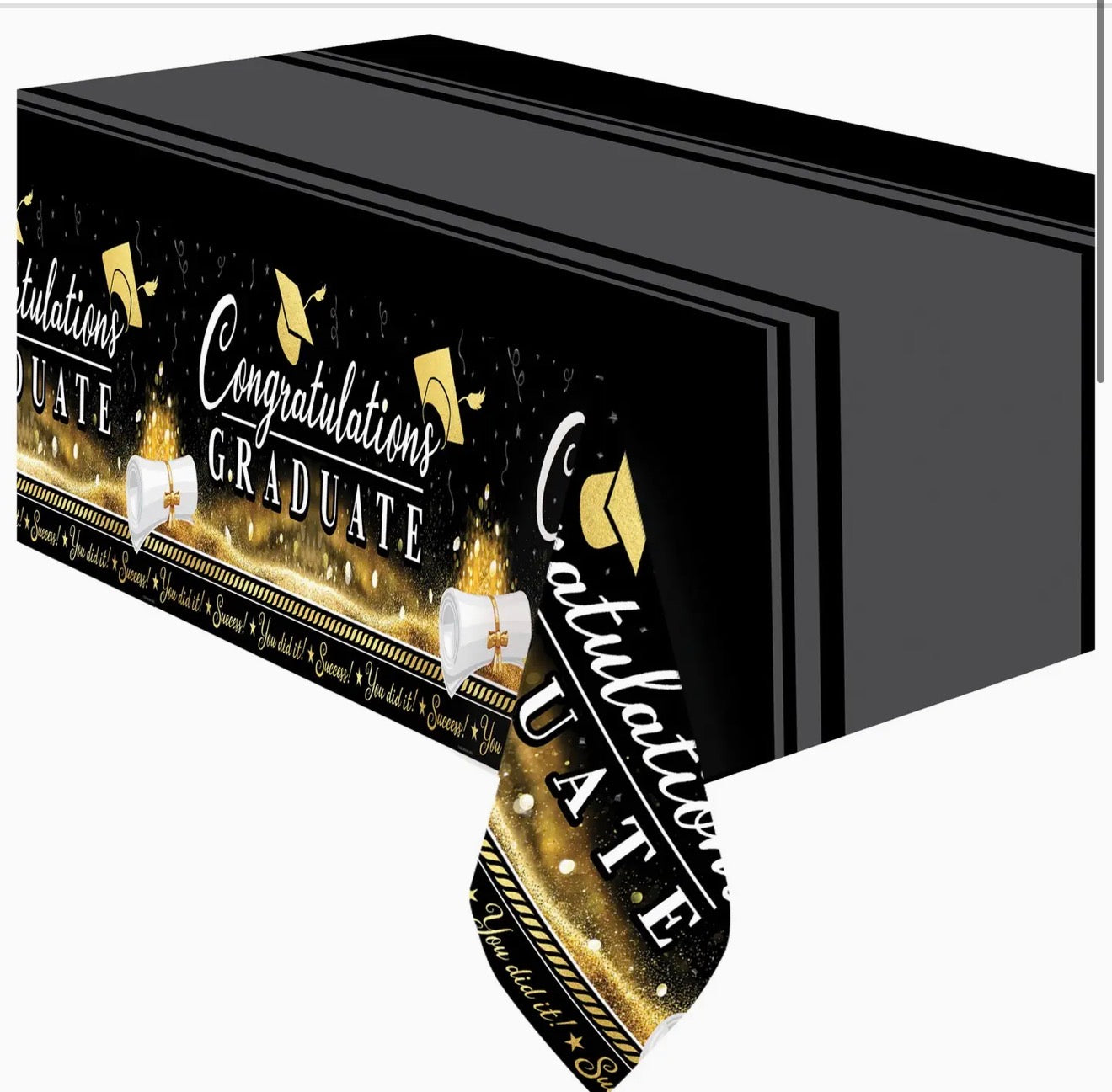 Graduation party supplies -Black /Gold