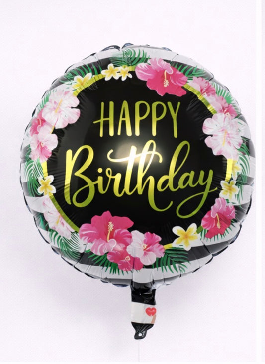 INFLATED 18” Foil Balloon – Birthday Cake- Tropical