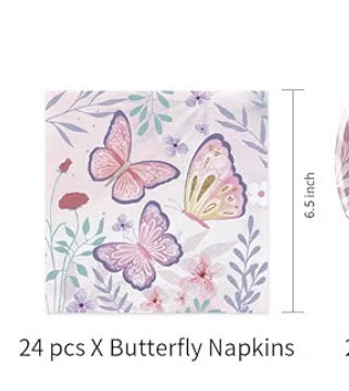 Pink & Purple ButterflyTableware