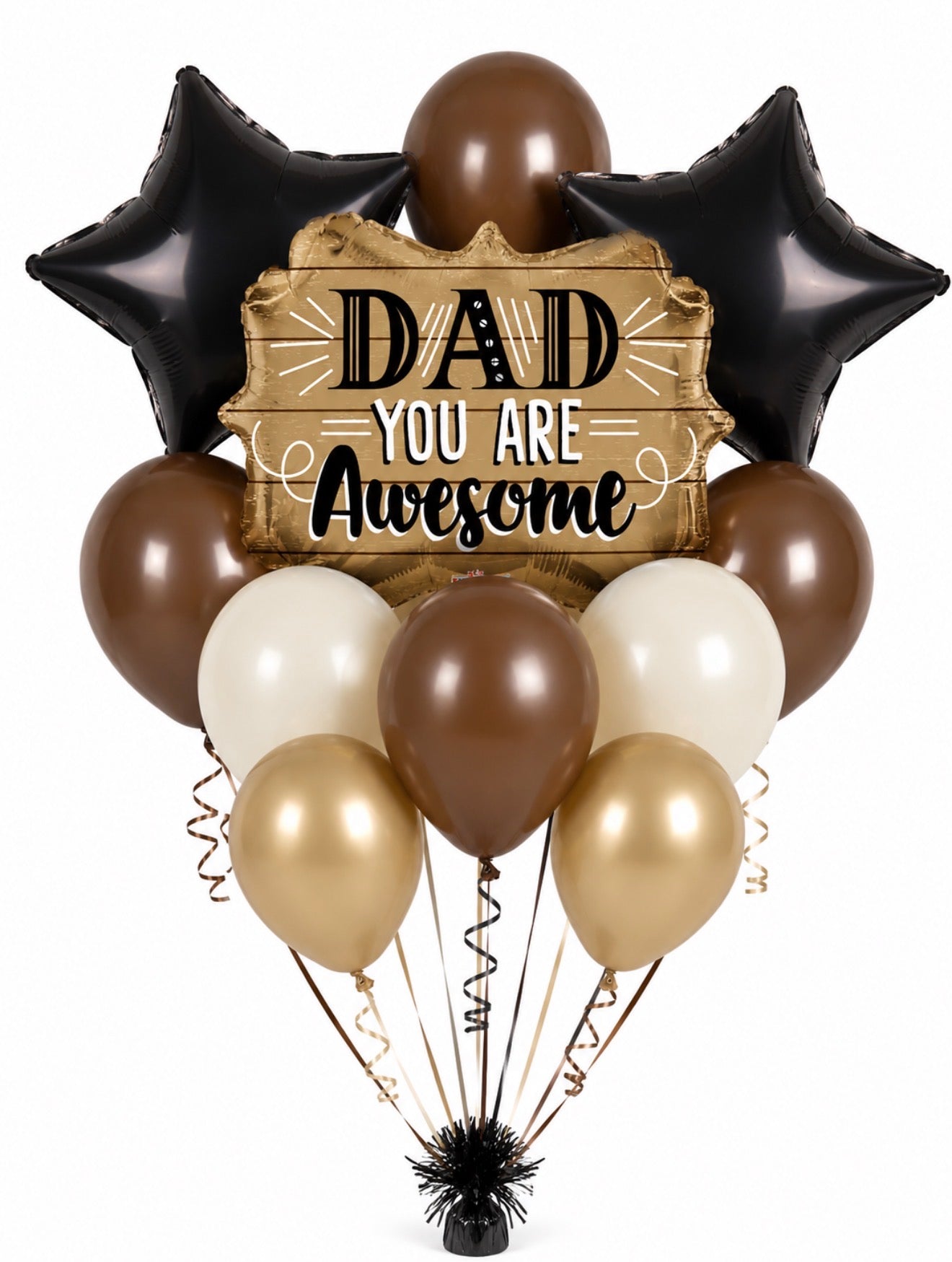 INFLATED Father Day Balloon Bouquet | Wood Brown