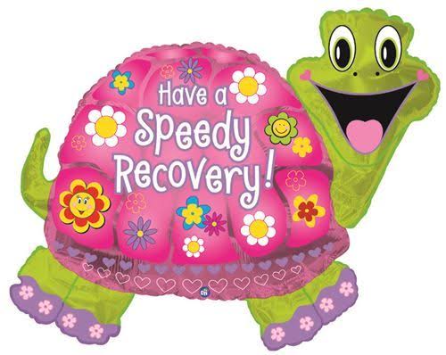 31 inch CTI Speedy Recovery Turtle Shape Get Well Foil Balloon